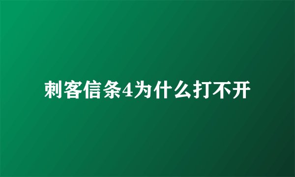 刺客信条4为什么打不开
