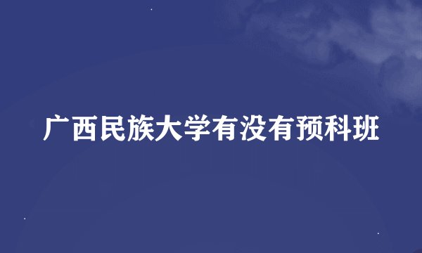 广西民族大学有没有预科班