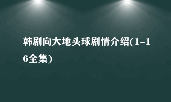 韩剧向大地头球剧情介绍(1-16全集)