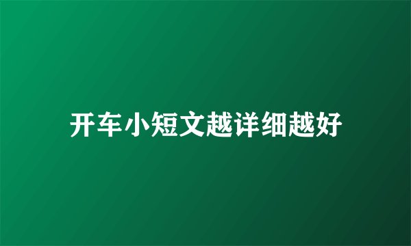 开车小短文越详细越好