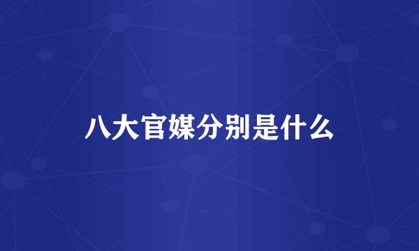八大官媒分别是什么