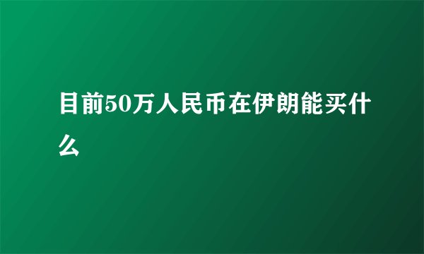目前50万人民币在伊朗能买什么