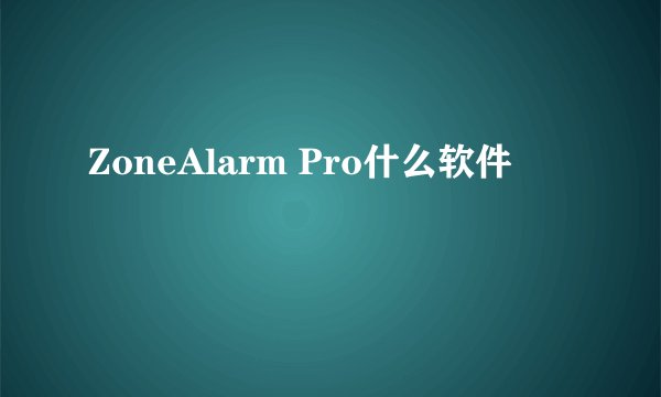 ZoneAlarm Pro什么软件