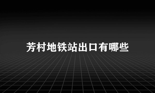 芳村地铁站出口有哪些