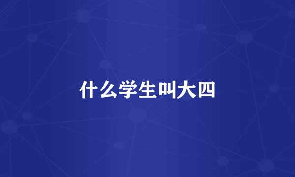 什么学生叫大四