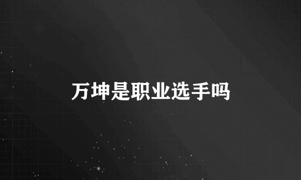 万坤是职业选手吗