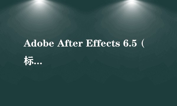 Adobe After Effects 6.5（标准版）产品介绍