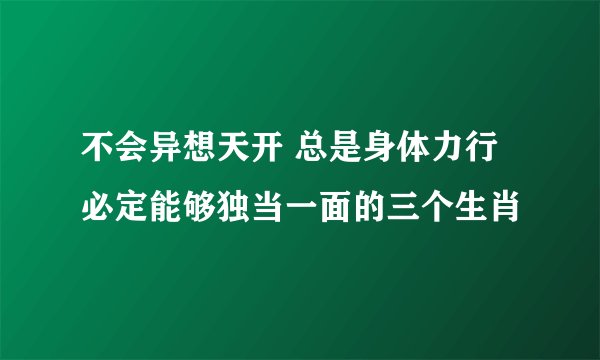 不会异想天开 总是身体力行 必定能够独当一面的三个生肖