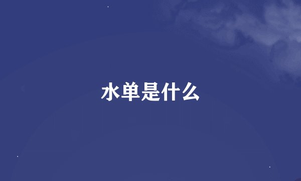 水单是什么