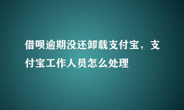 借呗逾期没还卸载支付宝，支付宝工作人员怎么处理