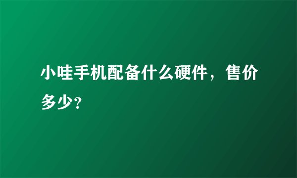 小哇手机配备什么硬件，售价多少？