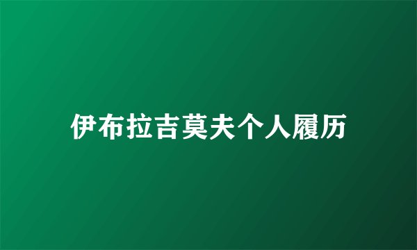 伊布拉吉莫夫个人履历