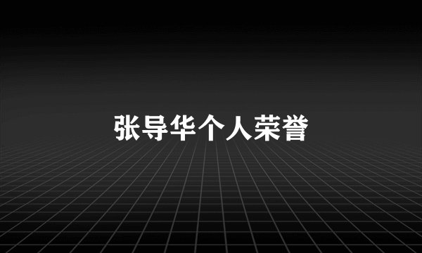 张导华个人荣誉