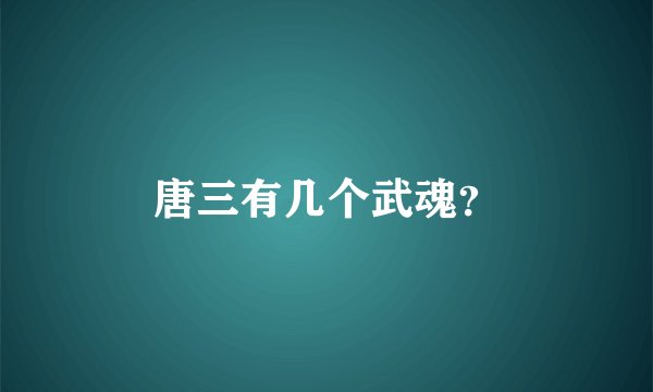 唐三有几个武魂？