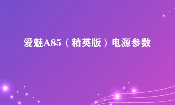 爱魅A85(精英版)电源参数