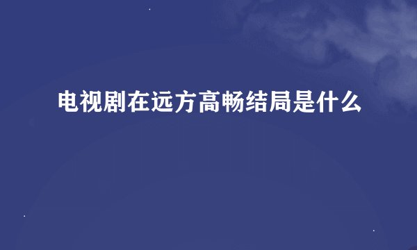 电视剧在远方高畅结局是什么