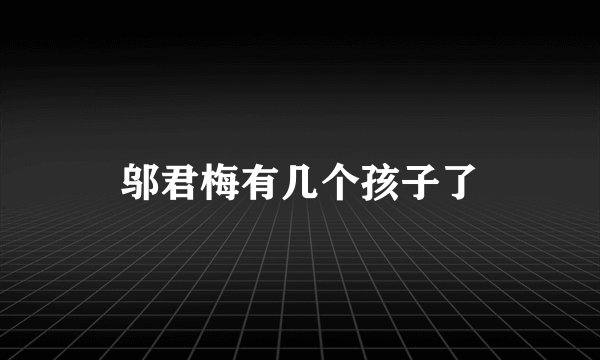 邬君梅有几个孩子了