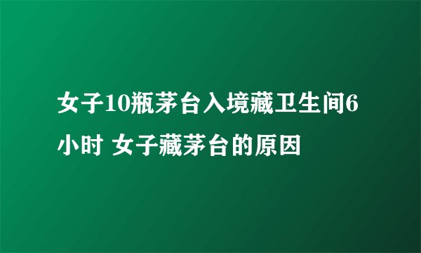 女子10瓶茅台入境藏卫生间6小时 女子藏茅台的原因
