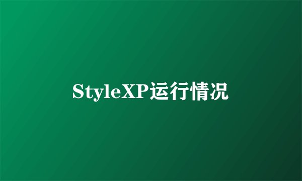 StyleXP运行情况