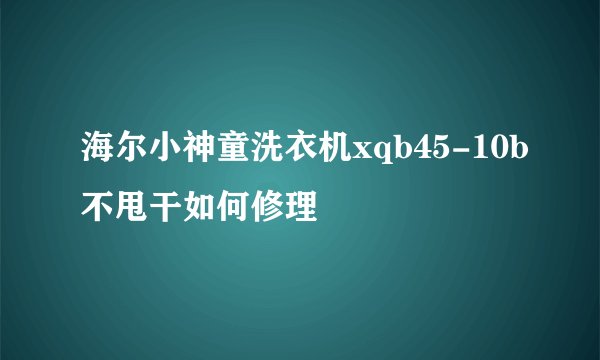 海尔小神童洗衣机xqb45-10b不甩干如何修理