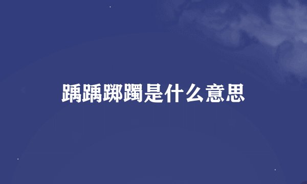 踽踽踯躅是什么意思