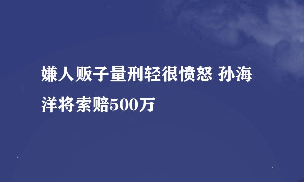 嫌人贩子量刑轻很愤怒 孙海洋将索赔500万