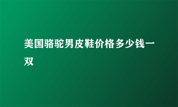 美国骆驼男皮鞋价格多少钱一双