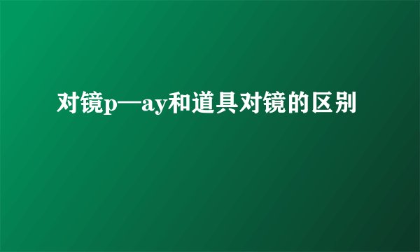 对镜p—ay和道具对镜的区别