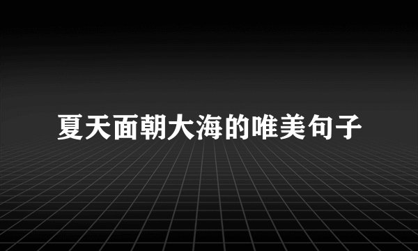 夏天面朝大海的唯美句子