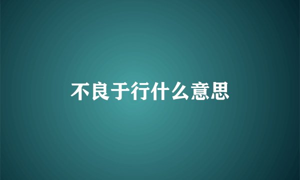 不良于行什么意思