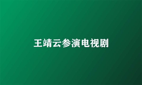 王靖云参演电视剧