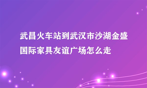 武昌火车站到武汉市沙湖金盛国际家具友谊广场怎么走