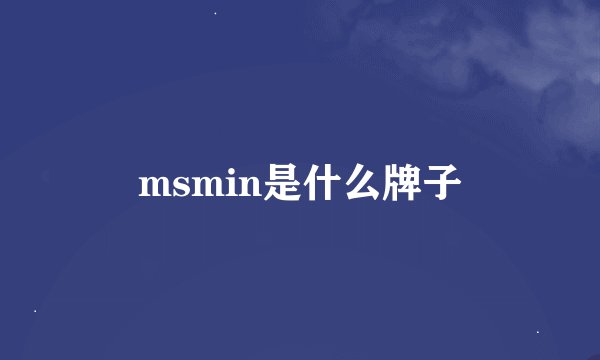 msmin是什么牌子