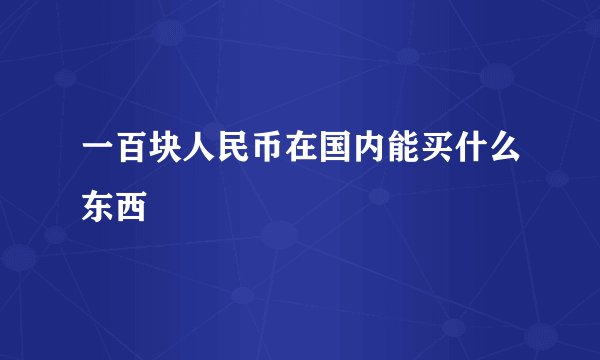 一百块人民币在国内能买什么东西