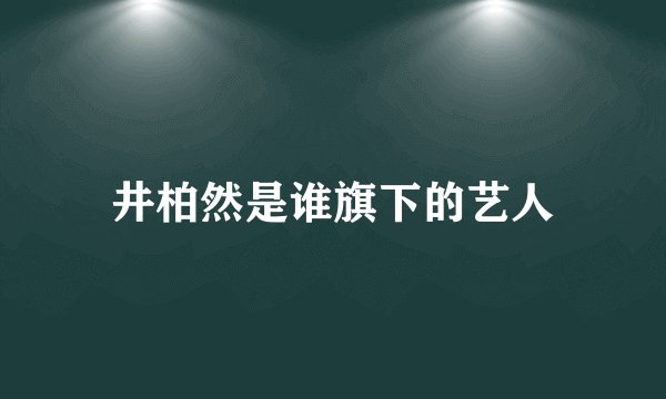 井柏然是谁旗下的艺人