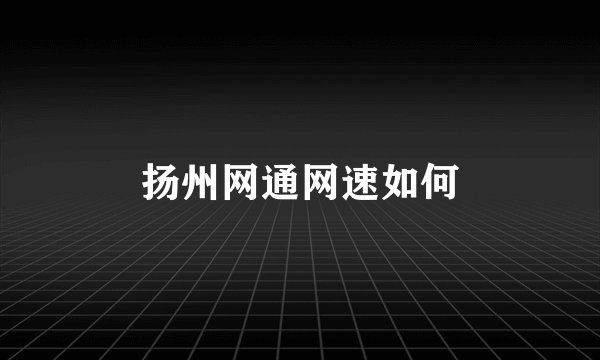 扬州网通网速如何