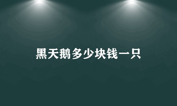黑天鹅多少块钱一只