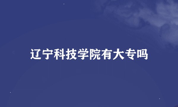 辽宁科技学院有大专吗