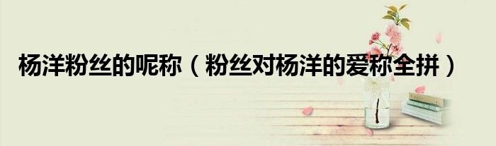 杨洋粉丝的呢称粉丝对杨洋的爱称全拼