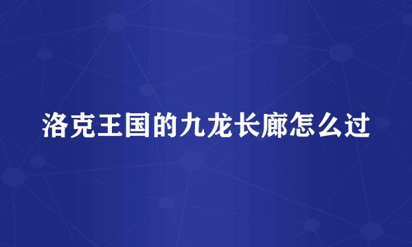 洛克王国的九龙长廊怎么过