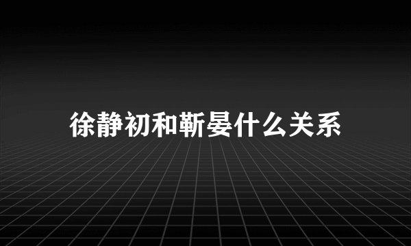 徐静初和靳晏什么关系