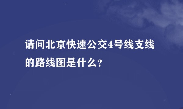 请问北京快速公交4号线支线的路线图是什么?