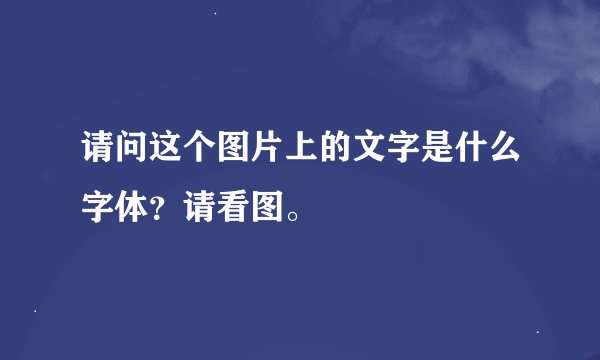 请问这个图片上的文字是什么字体？请看图。
