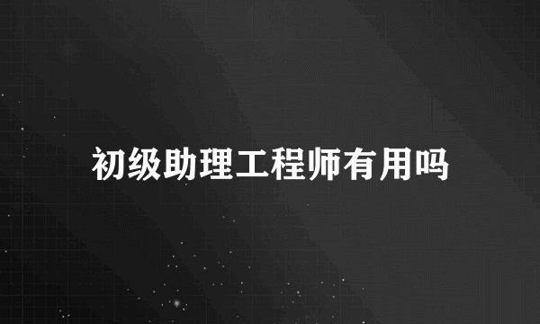 初级助理工程师有用吗