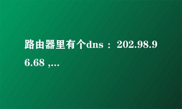 路由器里有个dns ：202.98.96.68 , 61.139.2.69 它是干什么的啊