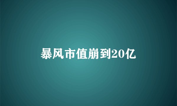 暴风市值崩到20亿