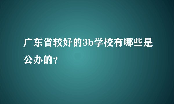 广东省较好的3b学校有哪些是公办的？