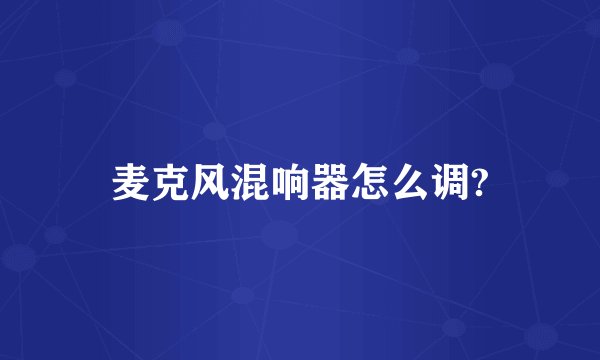 麦克风混响器怎么调?