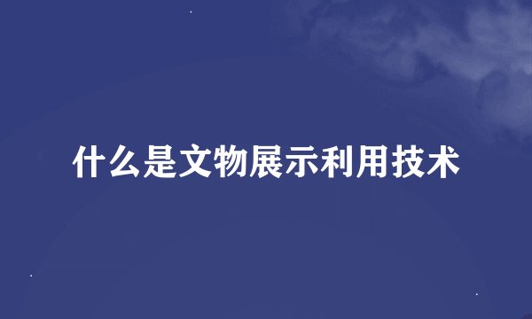 什么是文物展示利用技术
