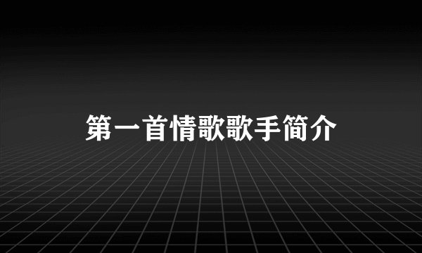 第一首情歌歌手简介